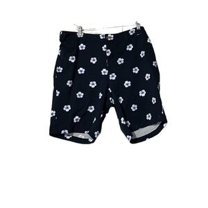 Club Room Chino Floral Print Men’s Shorts Navy Blue Flowers Size 36 Summer